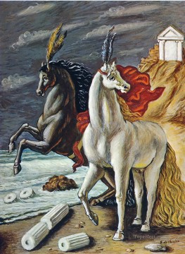  1963 Painting - the divine horses 1963 Giorgio de Chirico Metaphysical surrealism